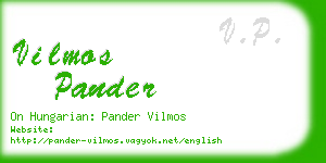 vilmos pander business card
